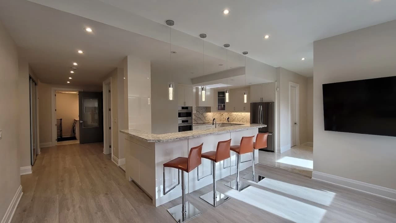 Modern kitchen lighting installation completed by licensed electrician in Berczy Village